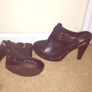 BCBG Generation Gold Studded Clogs